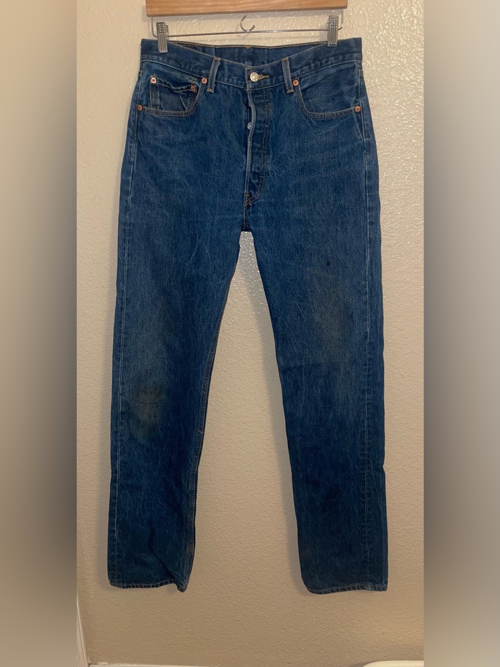 Levi's 501 Men's Straight Leg Jeans - Dark Blue Denim